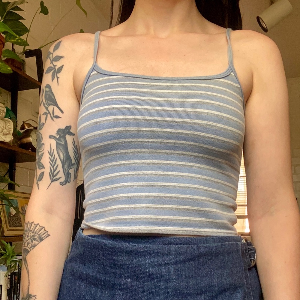 CUTE 90S STRIPED CROPPED TANK